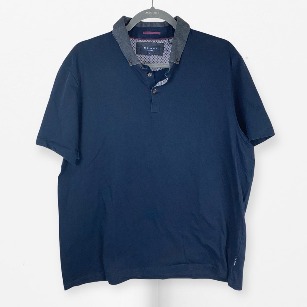 Ted Baker Blue Polo Collared Shirt Cotton Dress Casual  7